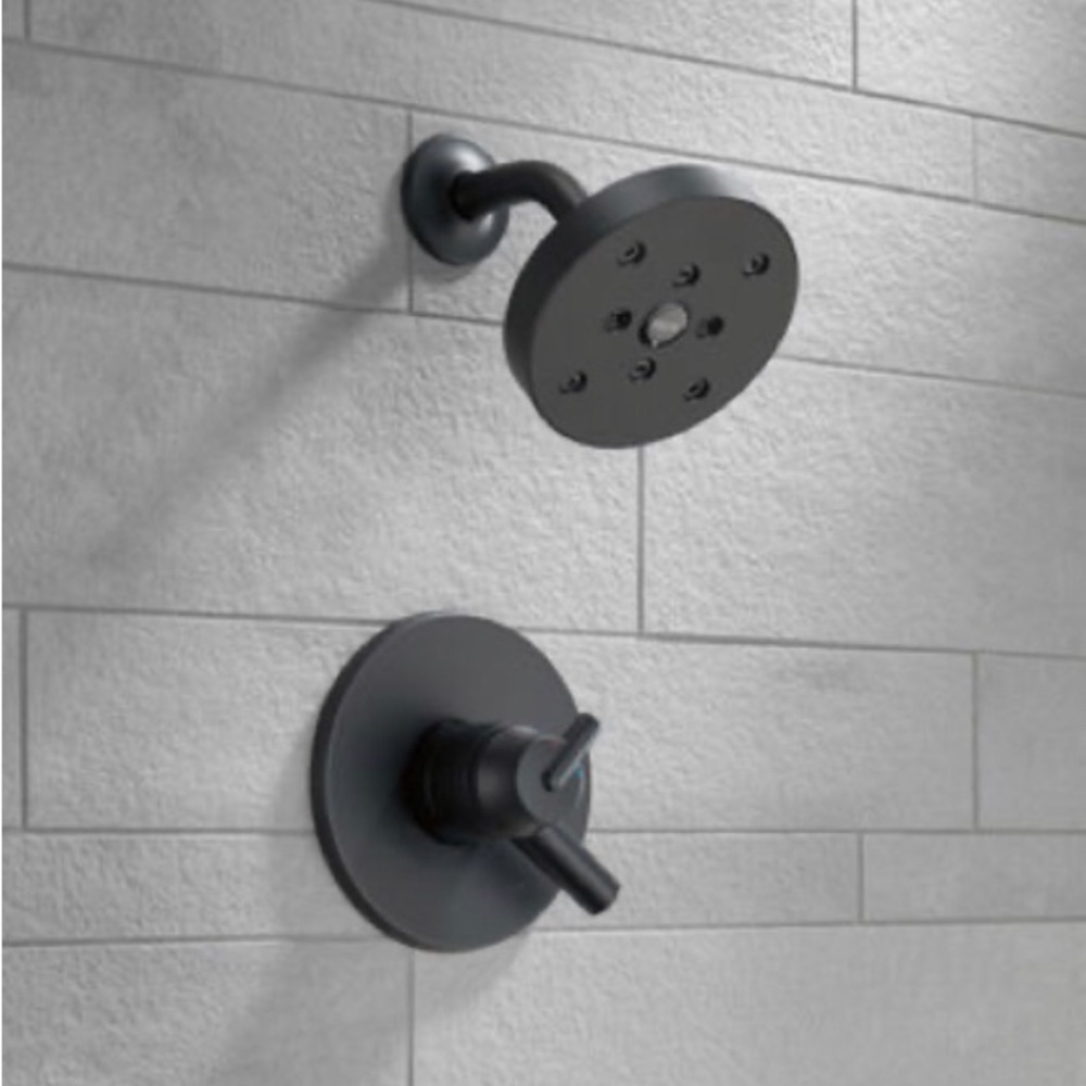DELTA RP70175BL H2Okinetic® Single-Setting Raincan Shower Head in Matte Black